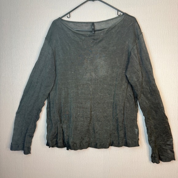 Porto Tops - Porto Women's Linen blend Top blouse black size 1 (Small )